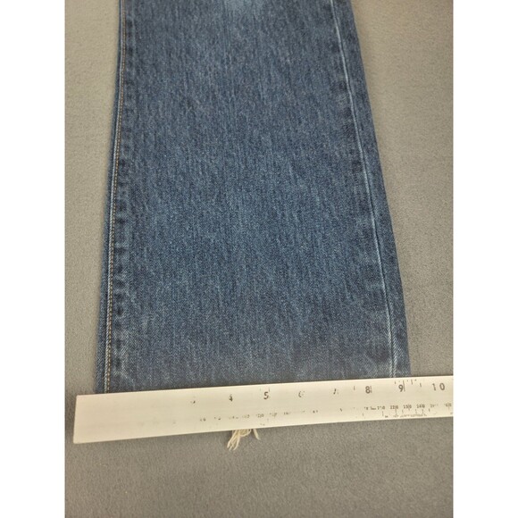 Levis 517 Jeans Mens 36x30 Blue Denim Bootcut Straight Leg Distressed Raw Hem - Picture 4 of 15